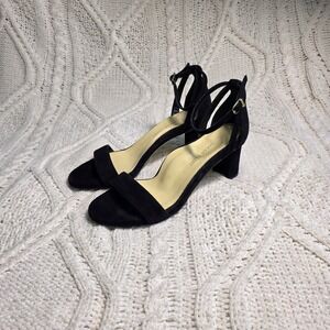 $475 Sarah Flint Perfect Block Sandal 60 Black Suede Arch Women 39 8.5 NEW